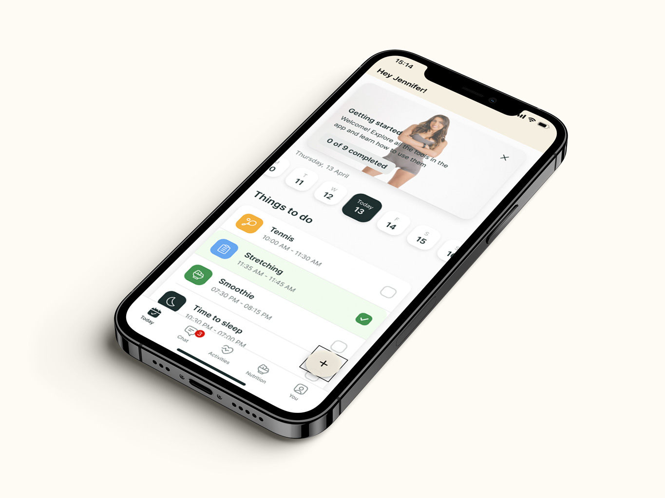 A mockup of the coaching app showcasing the features.